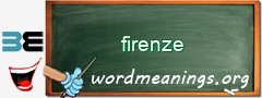 WordMeaning blackboard for firenze